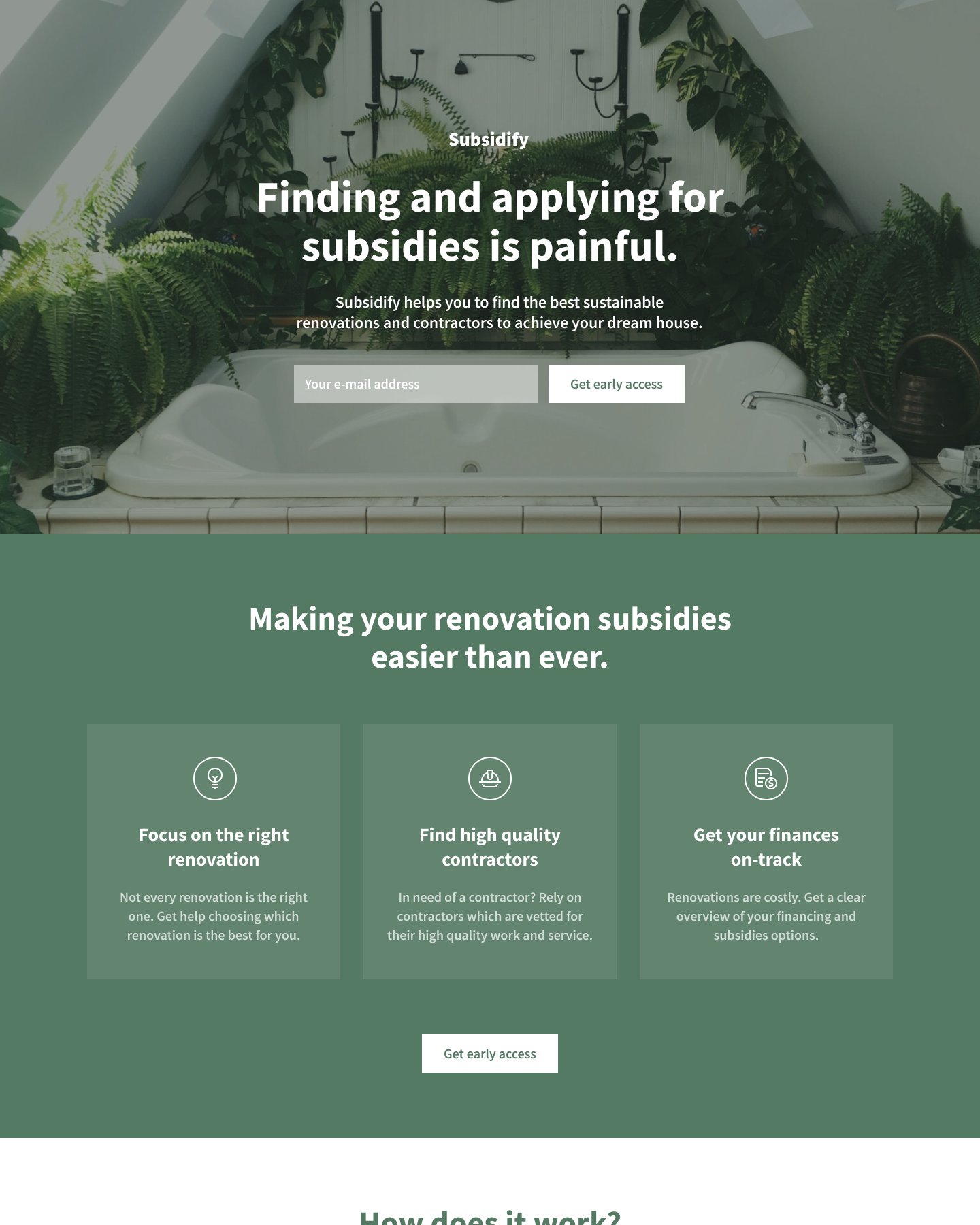 Subsidify landing page: finding and applying for renovation subsidies