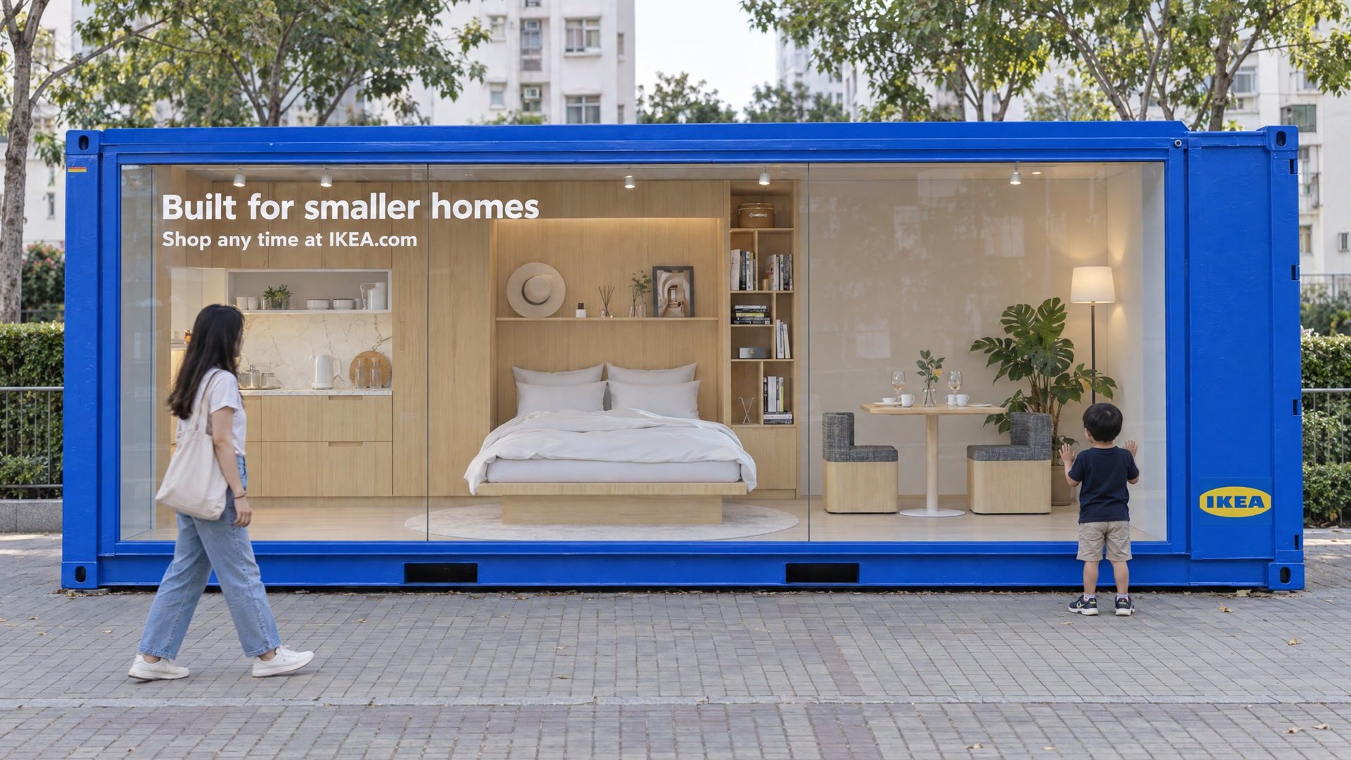 IKEA mobile showroom in a shipping container
