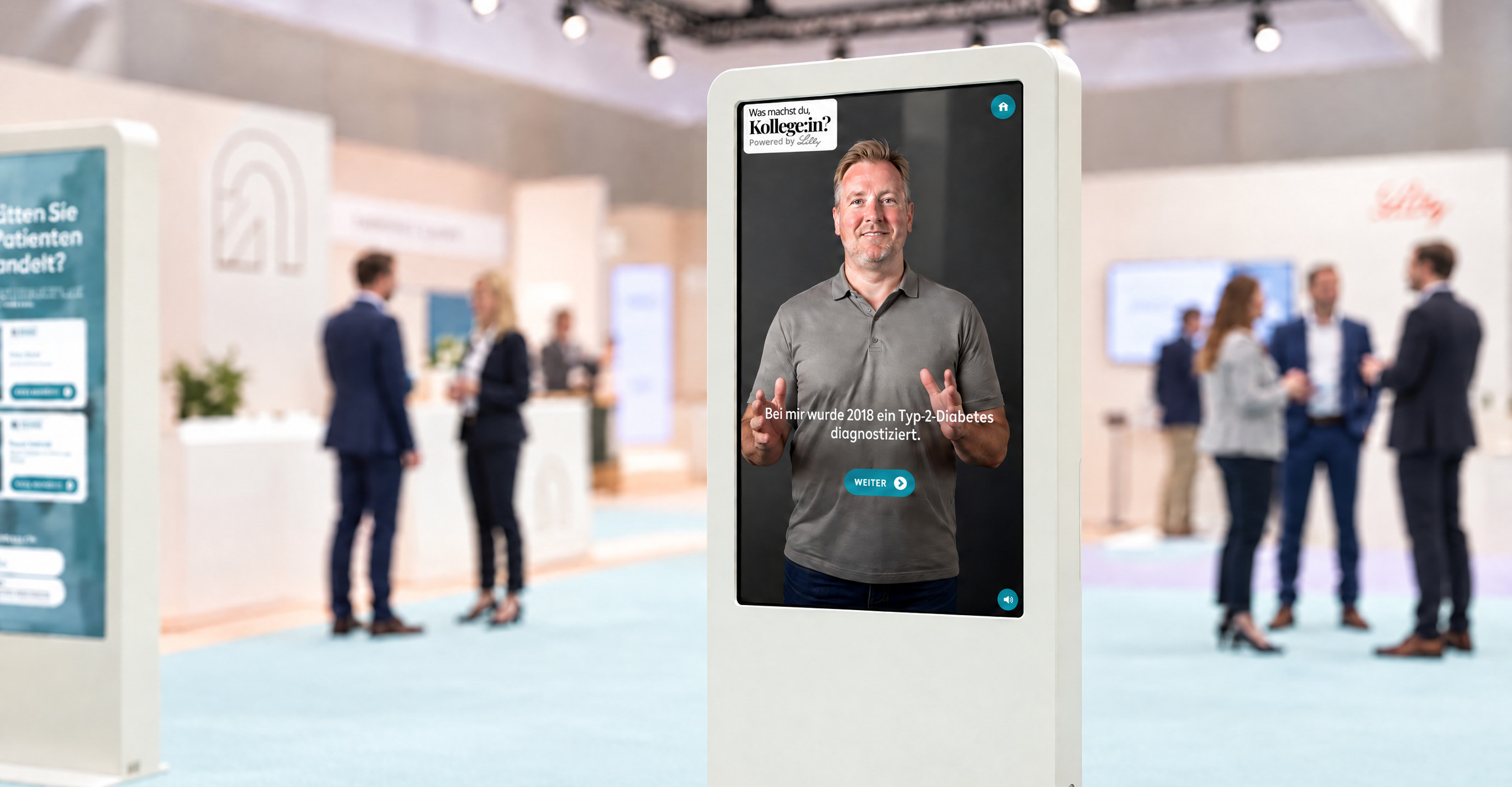 Lilly e-learning platform on kiosks at a medical congress