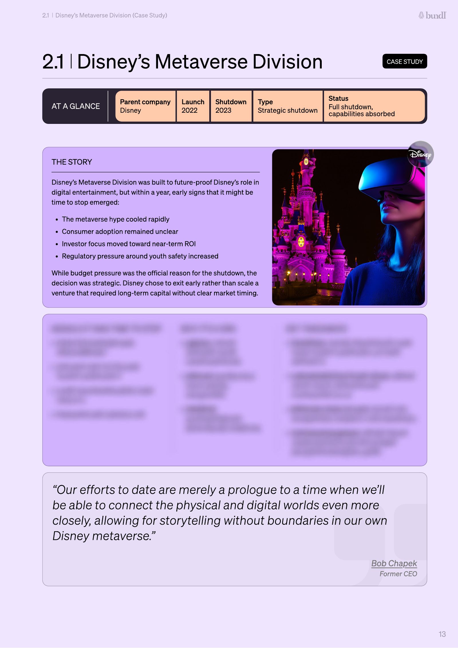 Report page: 2.1 Disney’s Metaverse Division